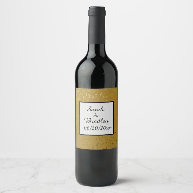 Custom. Gold with Speckles. Wine Label (Front)
