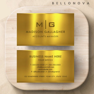 Custom Gold Yellow Metal Professional Business Card