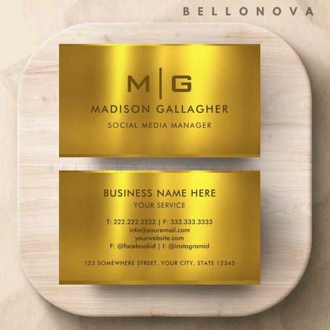 Custom Gold Yellow Metal Professional Business Card (Custom Gold Yellow Metal Professional Business Card)