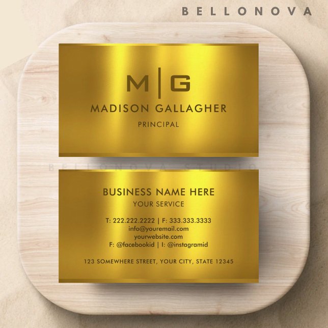 Custom Gold Yellow Metal Professional Business Card (Custom Gold Yellow Metal Professional Business Card)