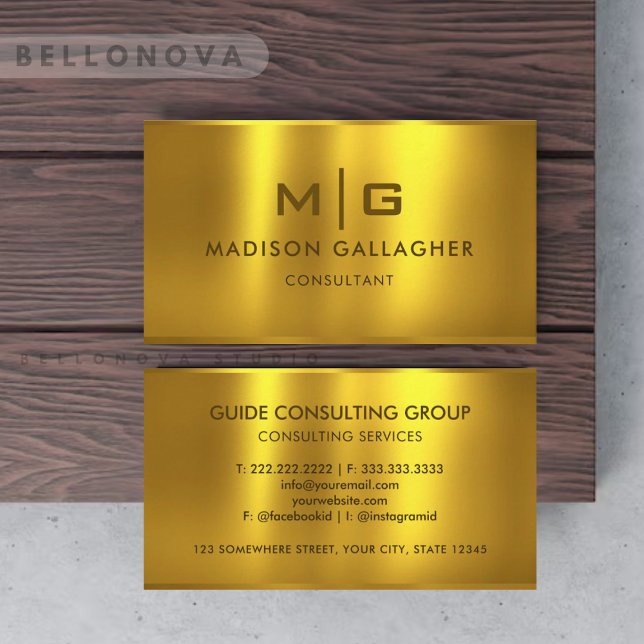 Custom Gold Yellow Metal Professional Business Card (Custom Gold Yellow Metal Professional Business Card)
