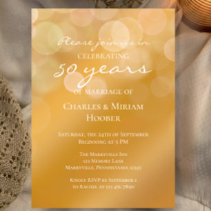 Custom Golden 50th Wedding Anniversary Party Invitation