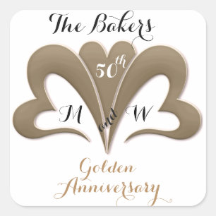 Custom Golden Anniversary Envelope Seals & Sticker