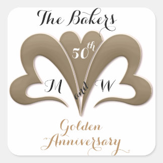 Custom Golden Anniversary Envelope Seals & Sticker