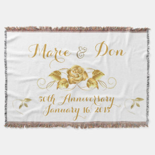 Custom Golden Anniversary Throw Blanket
