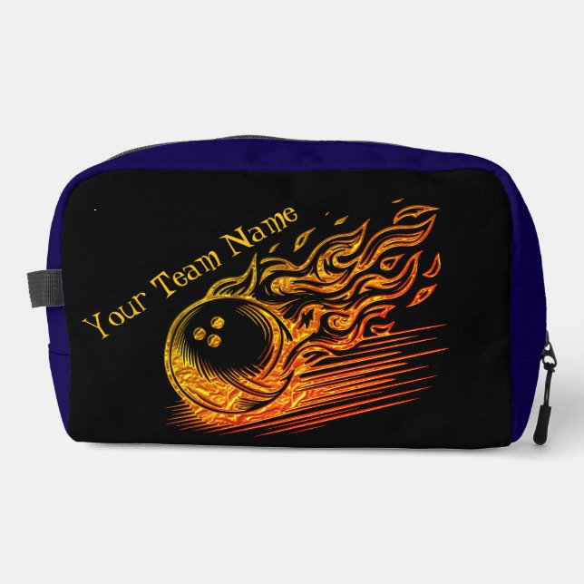 Custom Golden Bowling Art Design Dopp Kit (Front)