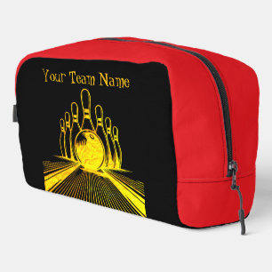 Custom Golden Bowling Team Logo Dopp Kit