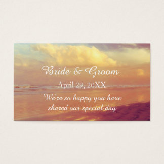 Custom Golden Dawn Beach Wedding Favour Tag