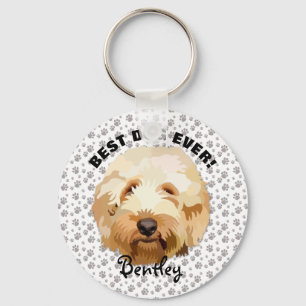 Custom Golden Doodle Keychain Personalize Dog Gift