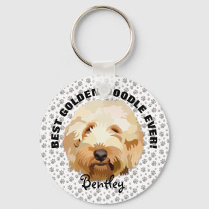 Custom Golden Doodle Keychain Personalize Dog Name