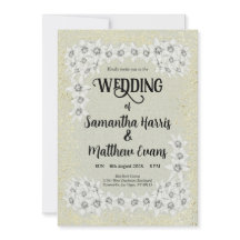 Custom golden floral elegance wedding Invitation