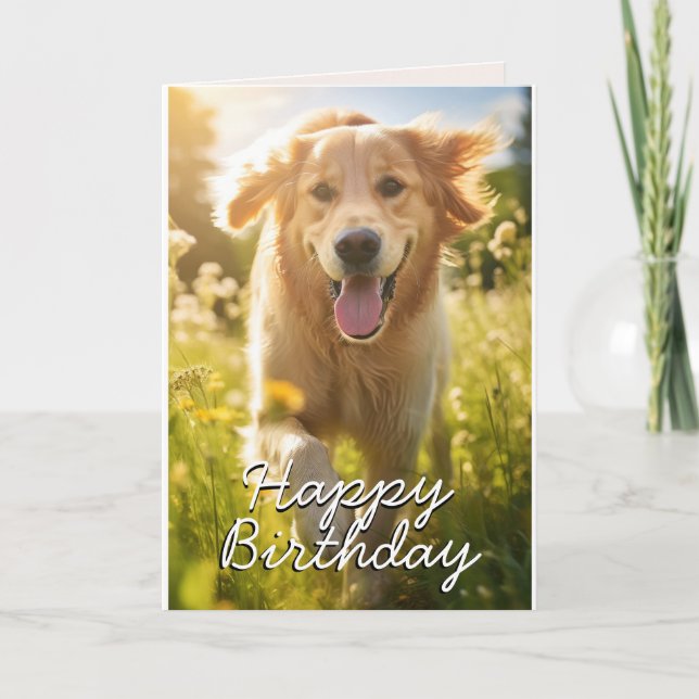 Custom Golden Retriever Birthday Card (Front)