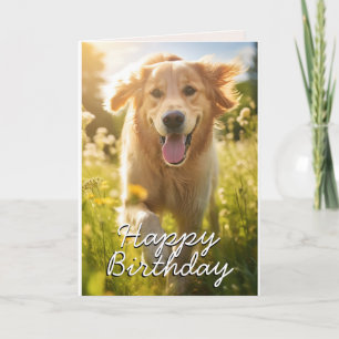 Custom Golden Retriever Birthday Card