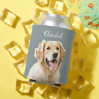 Custom Golden Retriever Dog Personalised Drawn Can Cooler