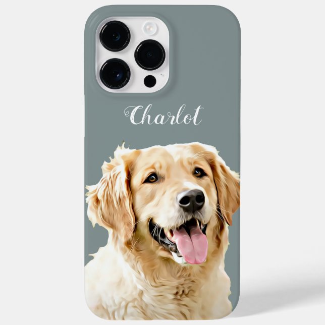 Custom Golden Retriever Dog Personalised Drawn Case-Mate iPhone Case (Back)