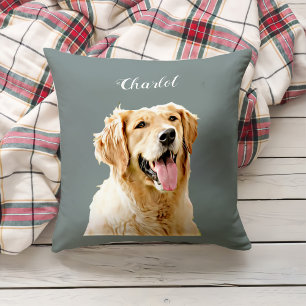 Custom Golden Retriever Dog Personalised Drawn Cushion