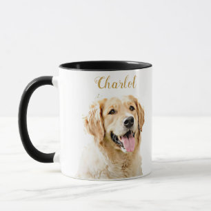 Custom Golden Retriever Dog Personalised Drawn Mug
