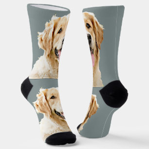 Custom Golden Retriever Dog Personalised Drawn Socks
