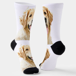 Custom Golden Retriever Dog Personalised Drawn Socks