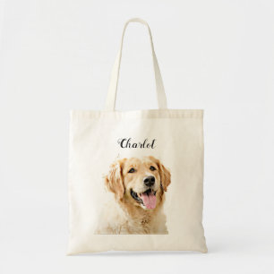 Custom Golden Retriever Dog Personalised Drawn Tote Bag
