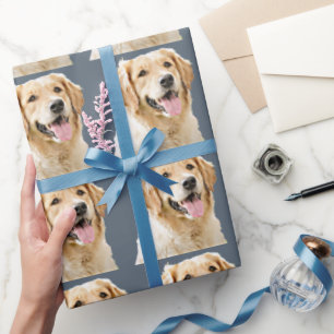 Custom Golden Retriever Dog Personalised Drawn Wrapping Paper