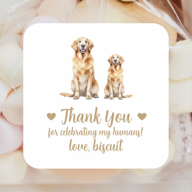 Custom Golden Retriever Dog Wedding Favour Sticker (Creator Uploaded)
