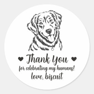 Custom Golden Retriever Dog Wedding Favour Sticker