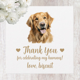 Custom Golden Retriever Dog Wedding Favour Tags