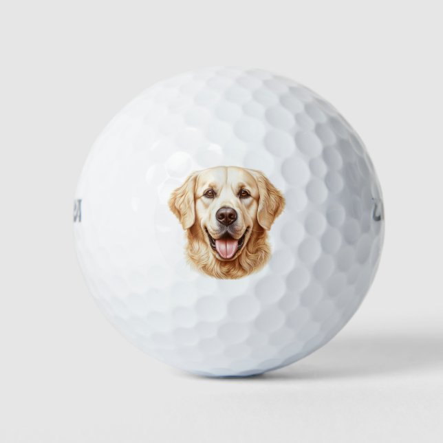 Custom Golden Retriever 'Life is Golden' Dog Socks Golf Balls (Front)
