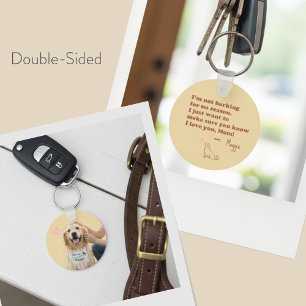 Custom Golden Retriever Mum Message Photo Heart Key Ring