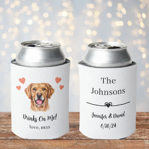 Custom Golden Retriever Pet Wedding Can Cooler