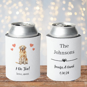 Custom Golden Retriever Pet Wedding Can Cooler