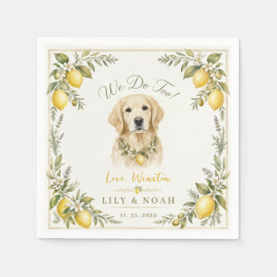 Custom Golden Retriever Wedding Dog Amalfi Coast Napkin