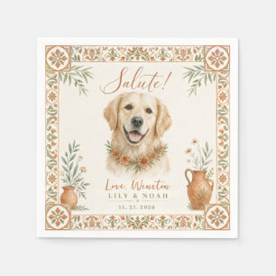 Custom Golden Retriever Wedding Dog Italian Tuscan Napkin