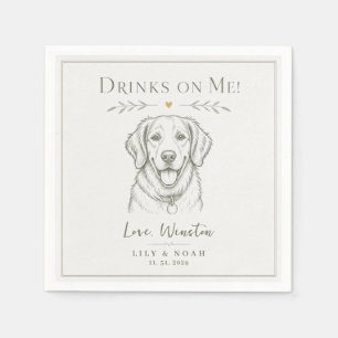 Custom Golden Retriever Wedding dog lover gift Napkin