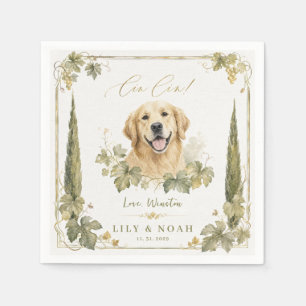 Custom Golden Retriever Wedding Dog Tuscan Italian Napkin
