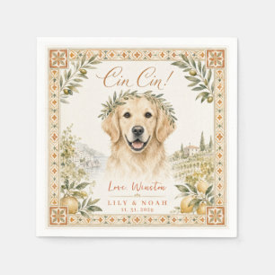 Custom Golden Retriever Wedding Italian Mediterran Napkin