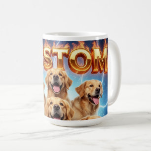 Custom Golden Retrievers Cosmic Lightning Design Coffee Mug