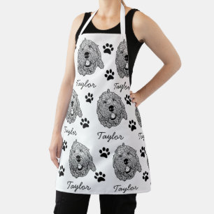 Custom Goldendoodle Dog Personalised Drawing Apron