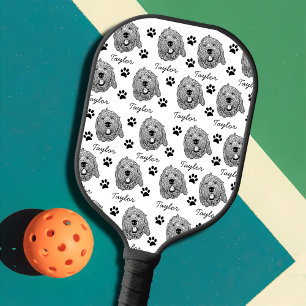 Custom Goldendoodle Dog Personalised Drawing Pickleball Paddle