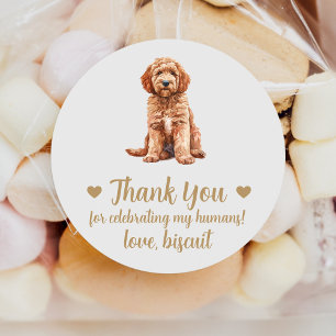 Custom Goldendoodle Dog Wedding Favour Stickers