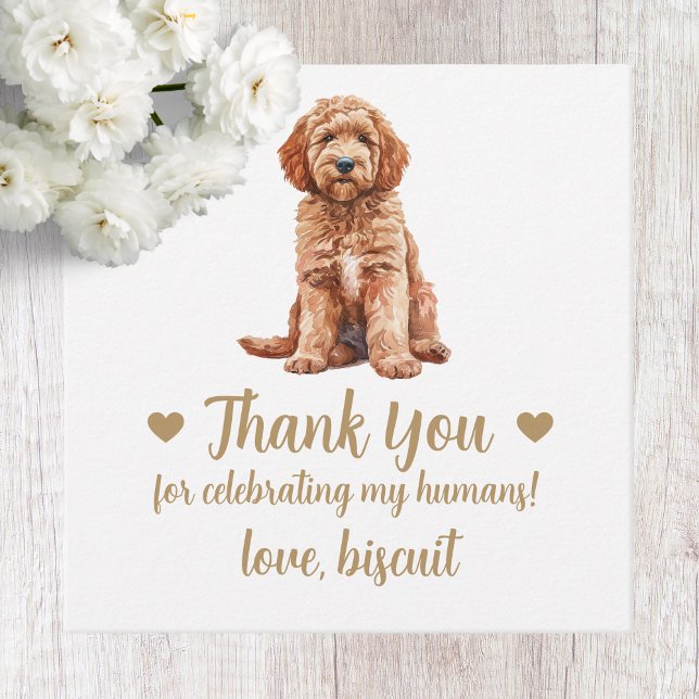 Custom Goldendoodle Dog Wedding Favour Tags (Creator Uploaded)