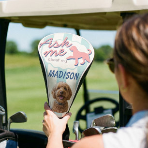 Custom Goldendoodle Golf Lover Photo Name Gift Head Cover