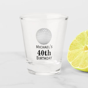 Custom Golf 40th Birthday Party Favour Shot Glass