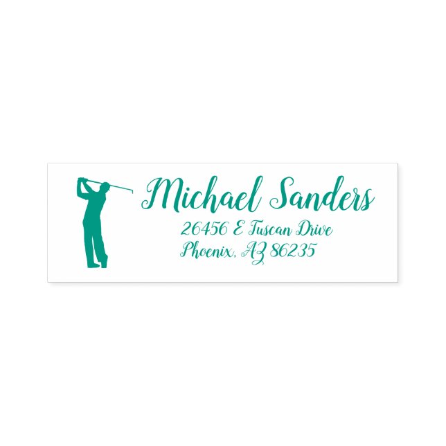 Custom Golf Address Stamp - Self-Inking Logo (Design)