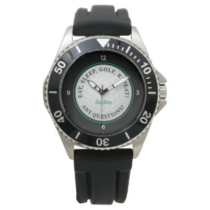 Custom Golf Ball Mens Sports Golfer Black Green Watch