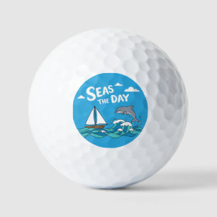 Custom golf ball set- nautical seas the day