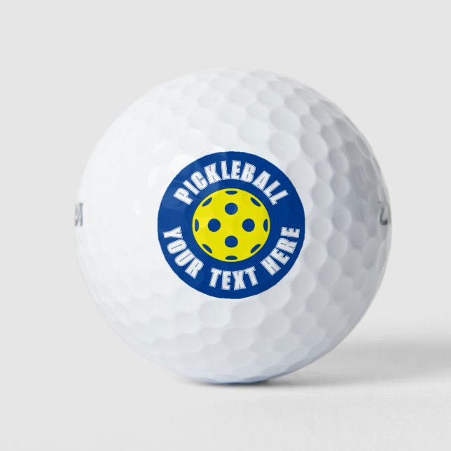 Custom golf ball set with yellow pickleball logo (Front)