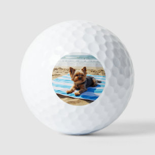 custom golf ball set- Yorkie dad- yorkie mum