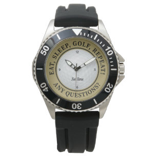 Custom Golf Ball Sports Golfer Quote Gold Black Watch